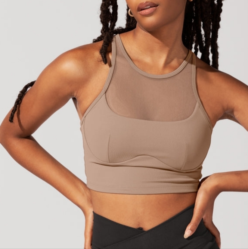 POPFLEX Celeste Mesh Crop Bralette - Leafless Tree